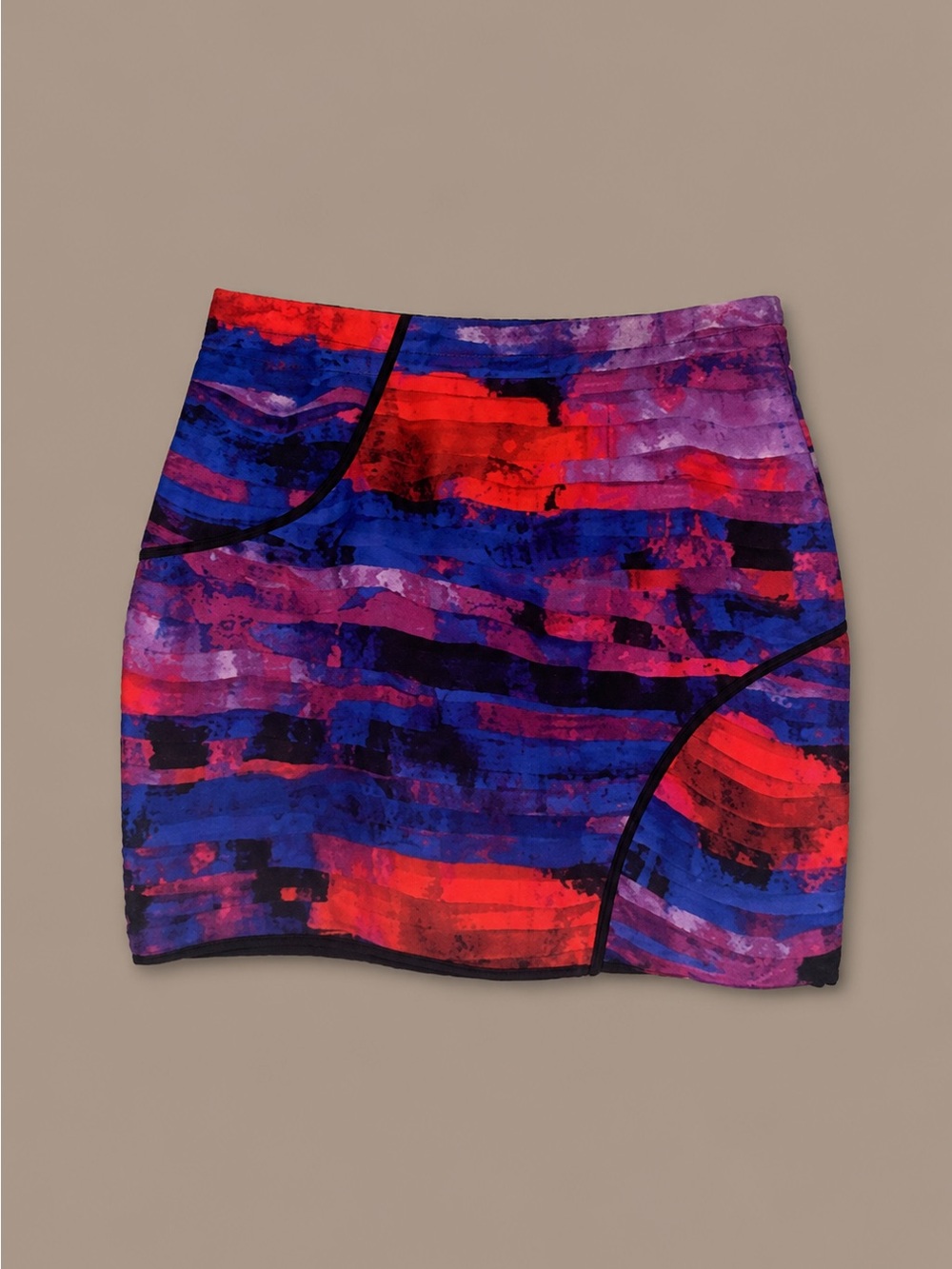 AQUA Multicolor Abstract Print Mini Skirt | Size S